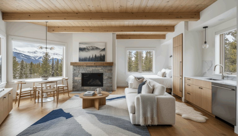 Firefly_Intérieur d'un appartement airbnb très propre à la montagne 538841